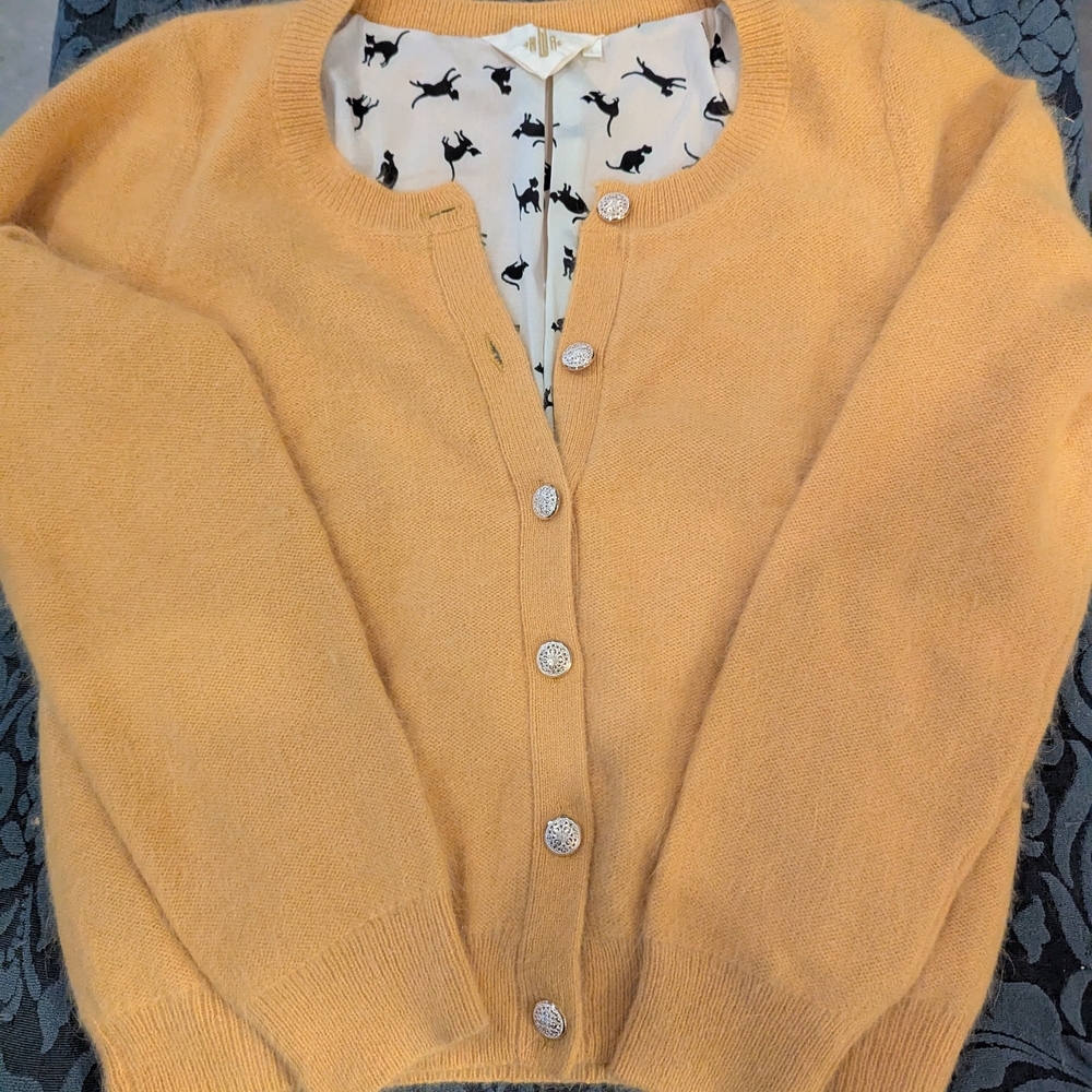 VINTAGE Rare Anthropologie HWR Angel of the North Cat Lined Cardigan $85 Size L